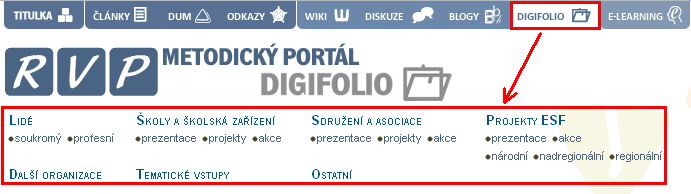 Horní část titulky