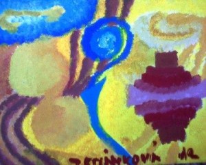 Tempera, děvče 12 let
